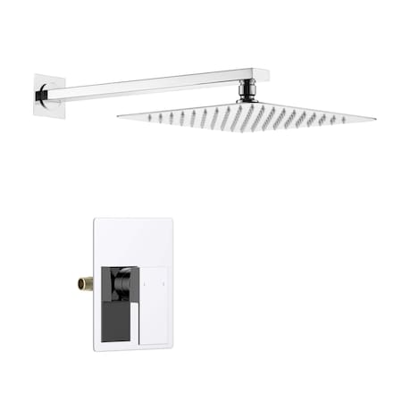 Kibi Cube Pressure Balanced Single Function Shower System with Rough In Valve - Chrome KSF411CH